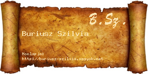Buriusz Szilvia névjegykártya